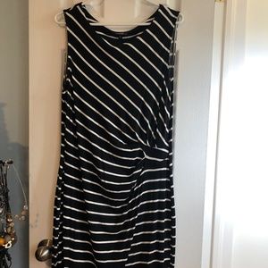 Black and white dress with ruching